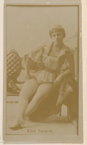 Mlle. Elisa Saracco, from the Actresses series (N245) issued by Kinney Brothers to promote Sweet Caporal Cigarettes by Kinney Brothers Tobacco Company, photograph, 1890