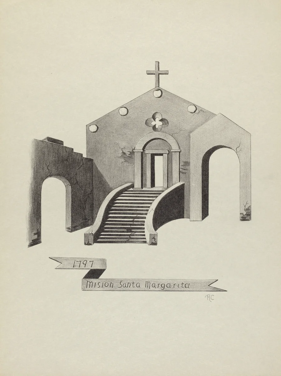 Mision Santa Margarita by James Jones, index of american design, 1912-1942
