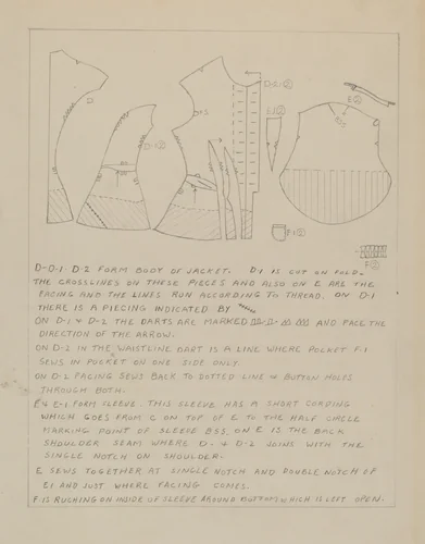 Dress Pattern by Bessie Forman, index of american design, 1935-1942