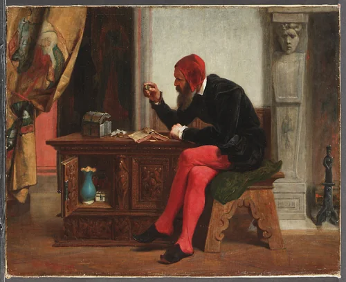 The Antiquary by Edwin White, artwork, 1855