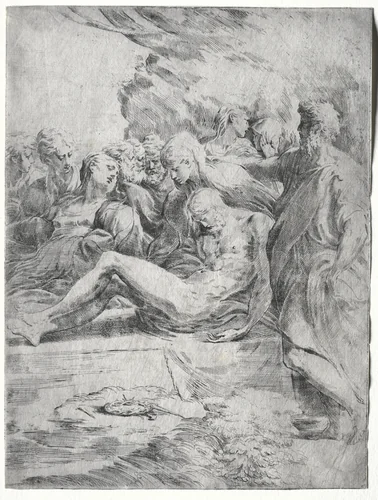 The Entombment by Parmigianino, print, 1529-1530