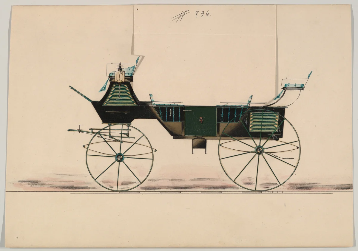Stage #896 by Brewster & Co., drawing, 1850-1870