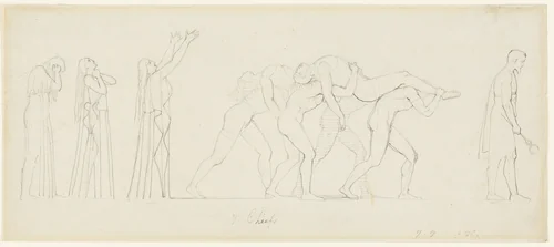 Seven Chiefs Against Thebes by John Flaxman, drawing, 1775-1826
