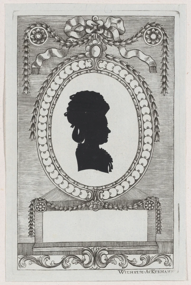 Silhouette of Gräfin Coreth by Wilhelm Ackermann, print, 1784-1834