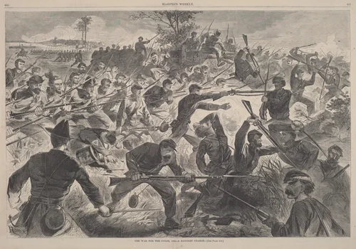 The War for the Union, 1862 - A Bayonet Charge by Winslow Homer, print, 1862
