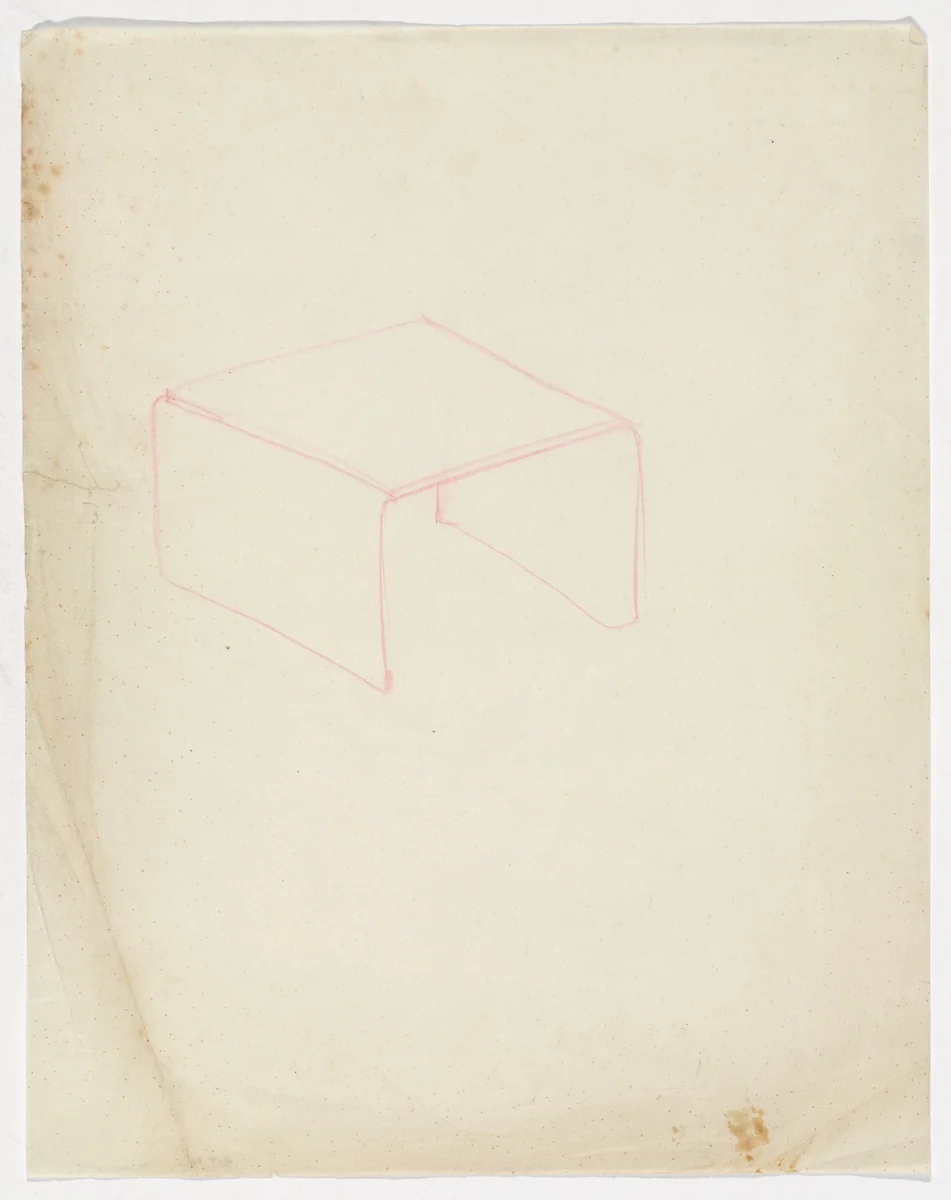 Stool/ Table (similar to MR1) (Perspective sketch) by Ludwig Mies van der Rohe, mies van der rohe archive, 1926