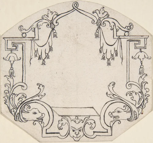 Arabesque Cartouche by anonymous, drawing, 1700-1800