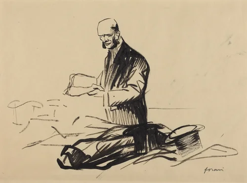 The Hat of Marshall Foch by Jean-Louis Forain, drawing, 1914-1919