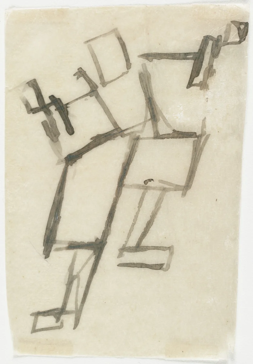 Study for Rhythm of a Russian Dance by Theo van Doesburg, drawing, 1917