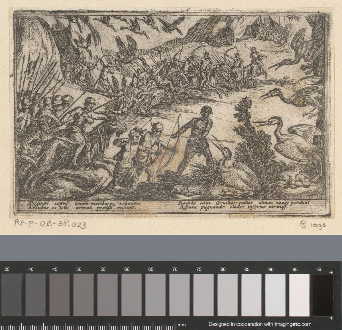 Jagers vangen kraanvogels by Antonio Tempesta, print, 1602