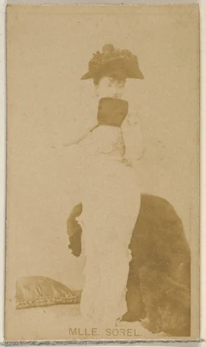 Mlle. Sorel, from the Actors and Actresses series (N45, Type 8) for Virginia Brights Cigarettes by Allen & Ginter, photograph, 1885-1891
