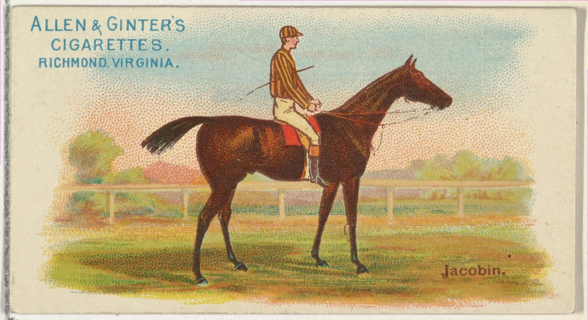 Jacobin, from The World's Racers series (N32) for Allen & Ginter Cigarettes by Allen & Ginter, print, 1888