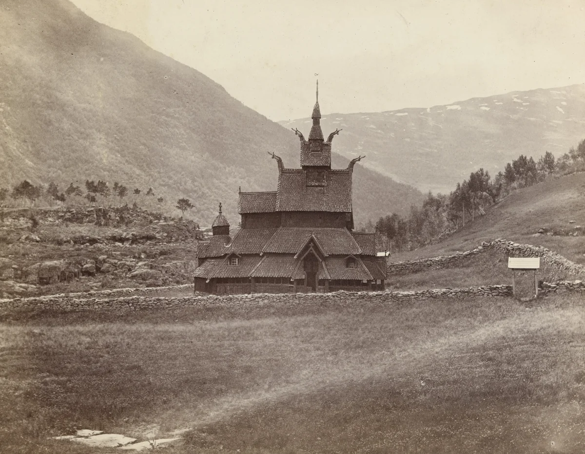 Ancient Wooden Church, Borgund, Norway by Henry Rosling, photograph, 1865