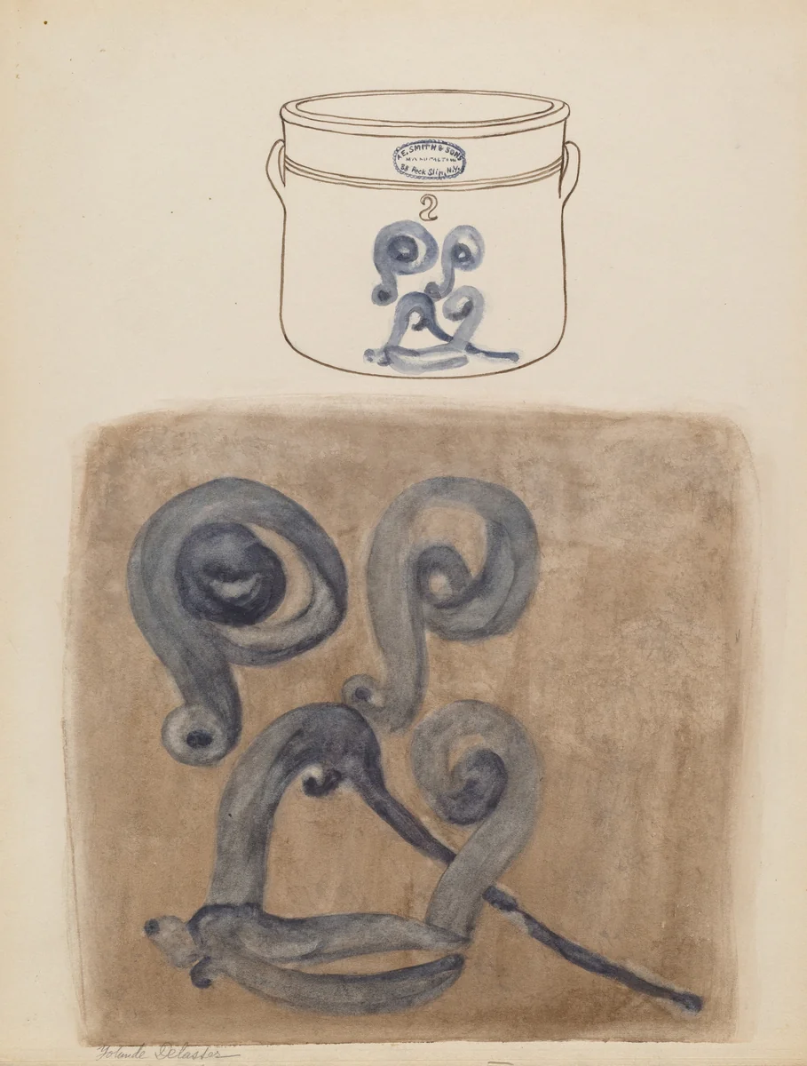 Crock by Yolande Delasser; George Loughridge, index of american design, 1937-1938