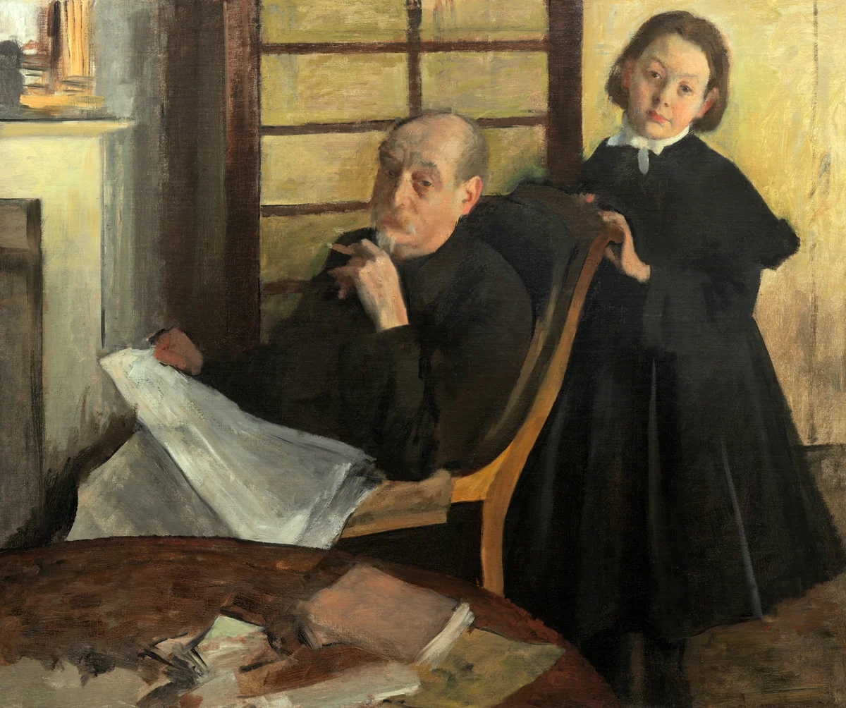 Henri Degas and His Niece Lucie Degas (The Artist's Uncle and Cousin) by Edgar Degas, painting, 1875-1876