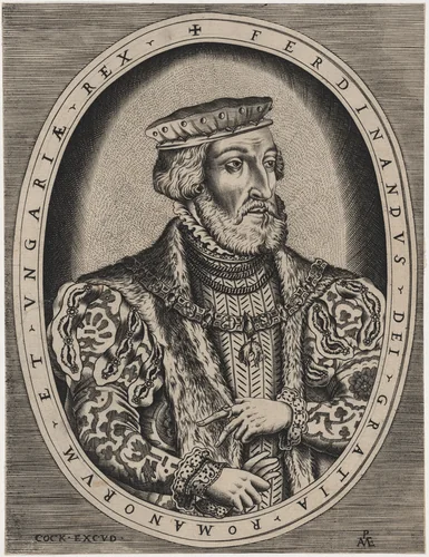 Ferdinand I, Roman Emperor by Hieronymus Cock, print, 1510-1570
