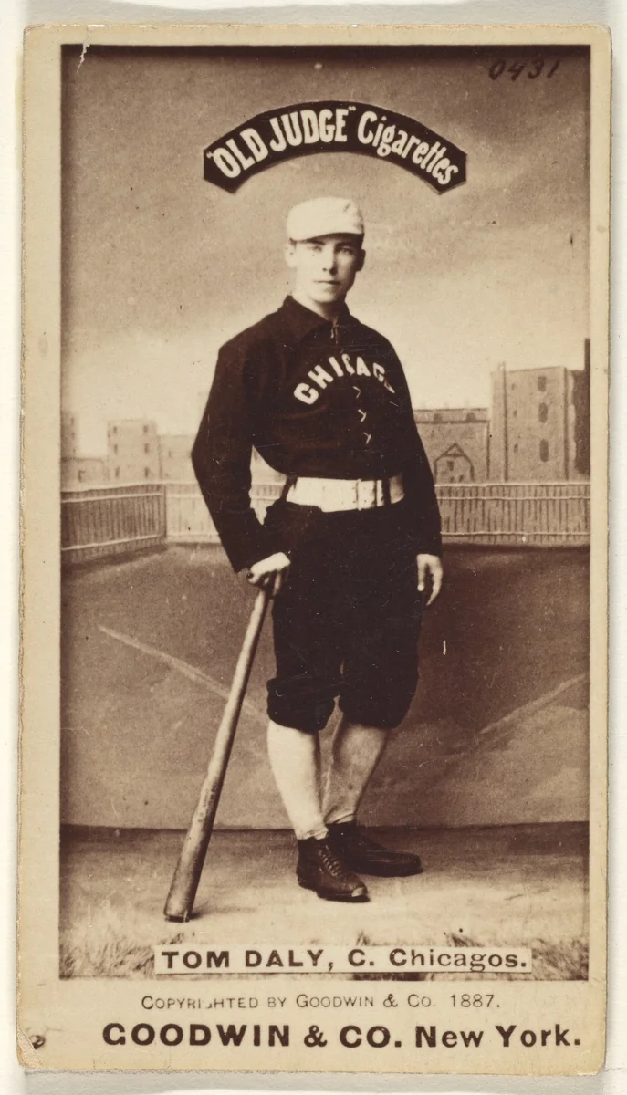 Tom Daly, Catcher, Chicago, from the Old Judge series (N172) for Old Judge Cigarettes by Goodwin & Company, photograph, 1887