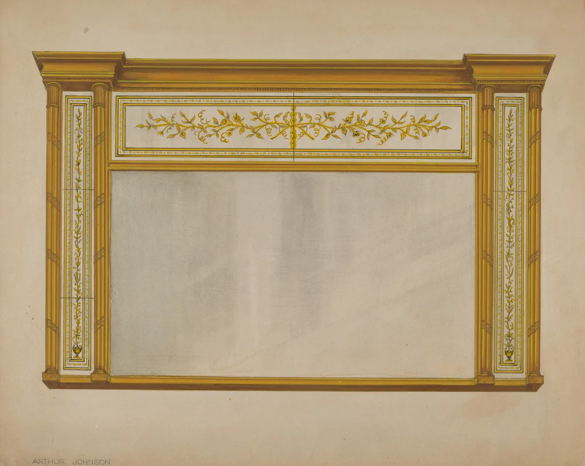 Mantel Looking Glass by Arthur Johnson, index of american design, 1937