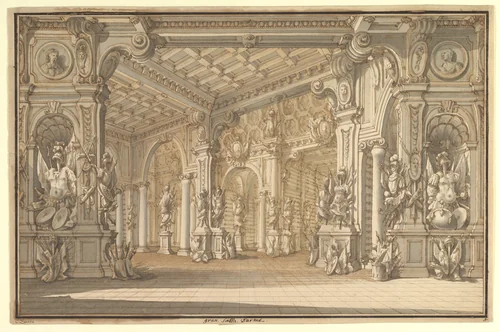 Design for a Stage Set by Carlo Zucchi, drawing, 1728-1795