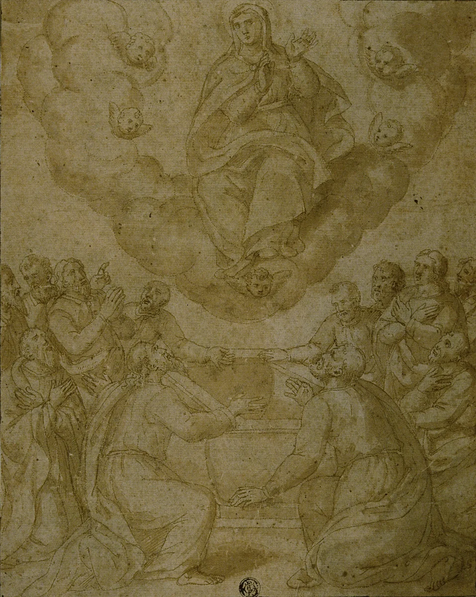 Assumption of the Virgin by Italian Second half of the 16th Century, drawing, 1550-1599