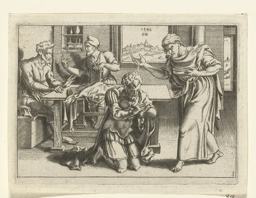 Ananias doopt Paulus by Unknown, print, 1546