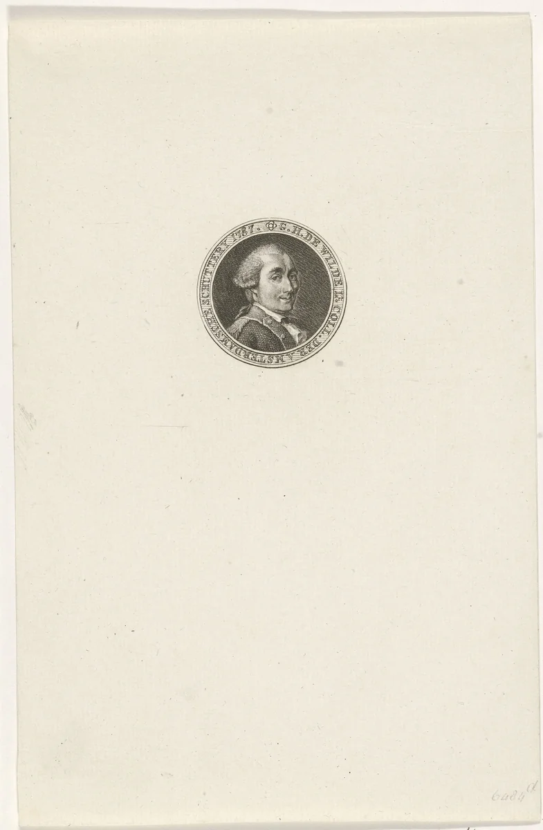Portret van George Hendrik de Wilde by Abraham Jacobsz. Hulk, print, 1787