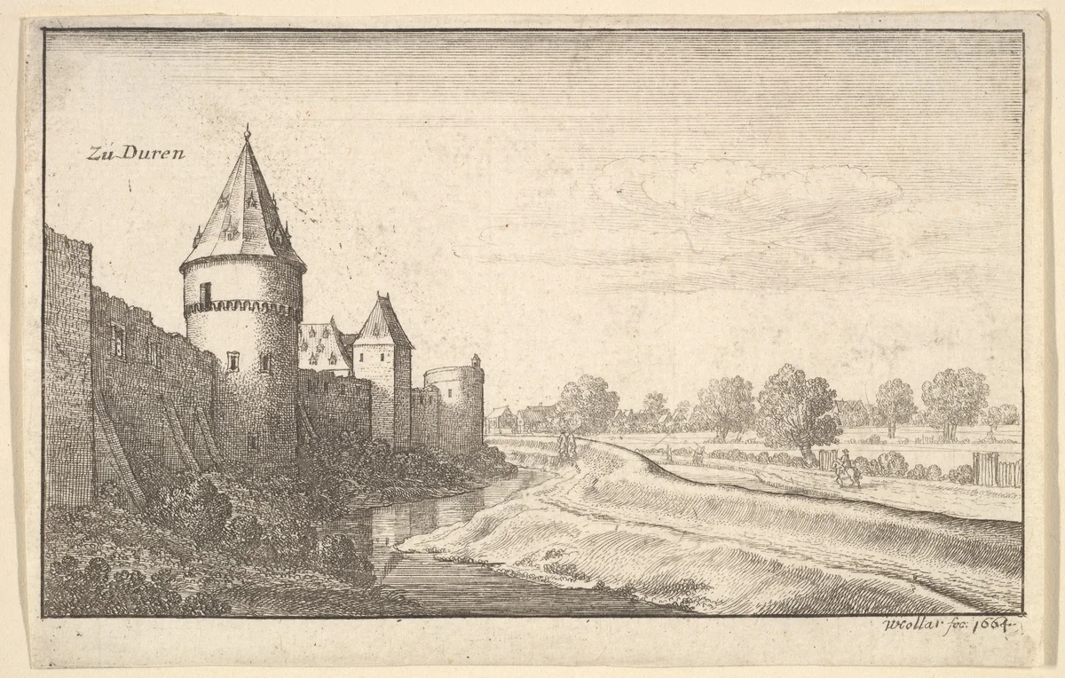 Zu Düren, from "European Views" by Wenceslaus Hollar, print, 1664