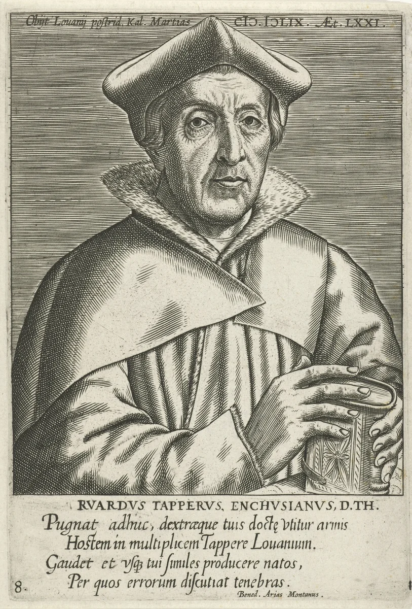 Portret van Ruard Tapper by Philips Galle, print, 1604-1608