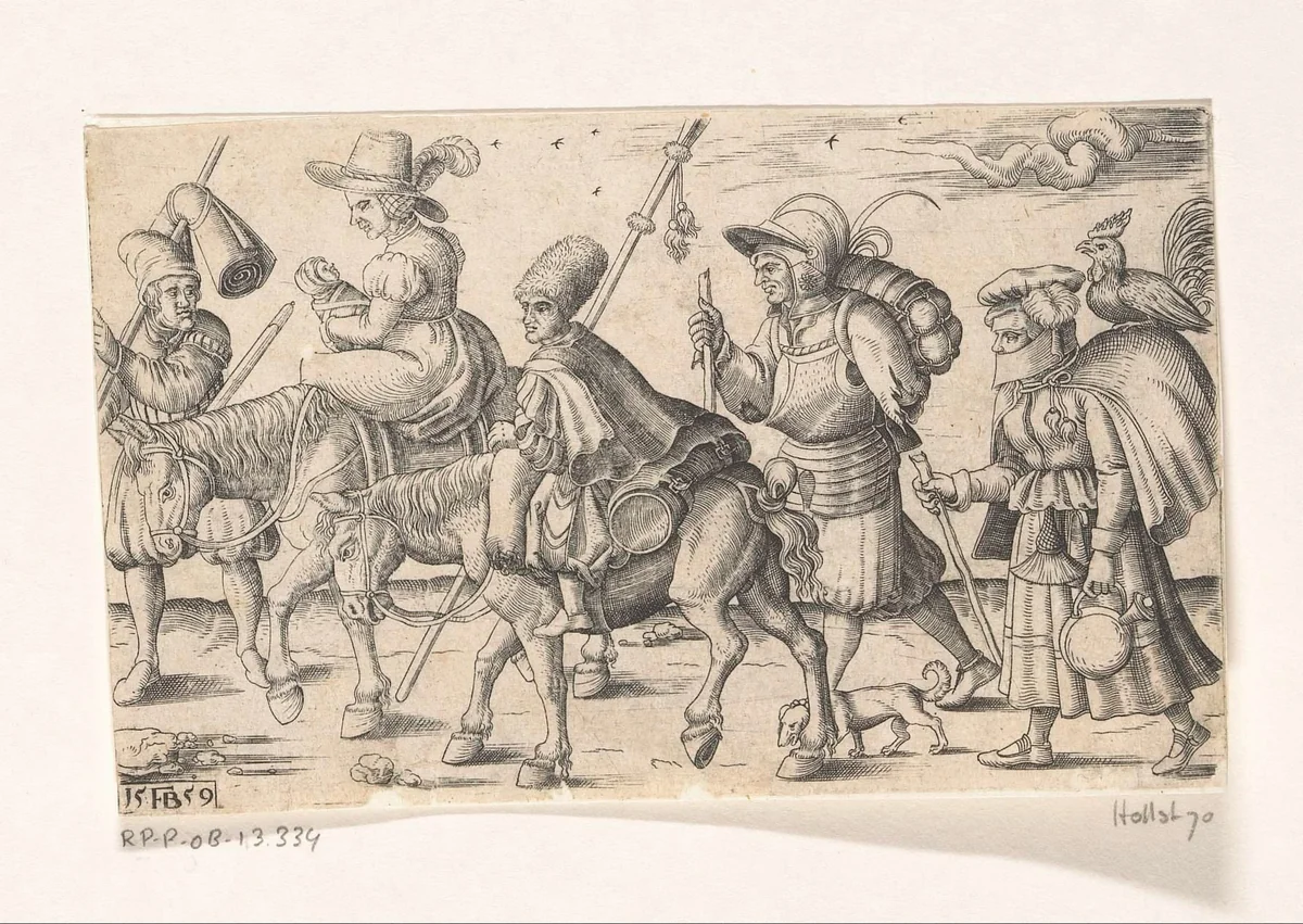 Soldaten en marketentsters by Unknown, print, 1559