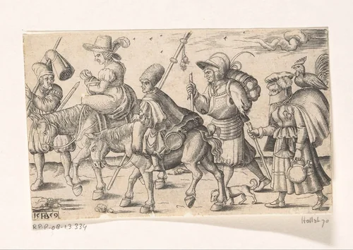 Soldaten en marketentsters by Unknown, print, 1559
