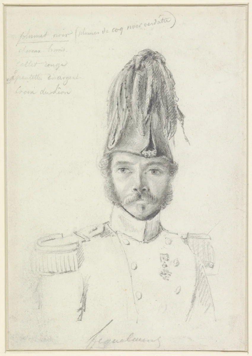 Portret van Figuelmont by Jacob Joseph Eeckhout, drawing, 1831-1833