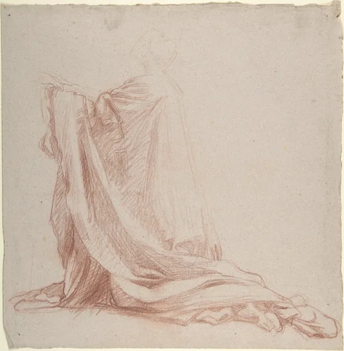 Kneeling Prelate by Alexandre Laemlein, drawing, 1830-1871