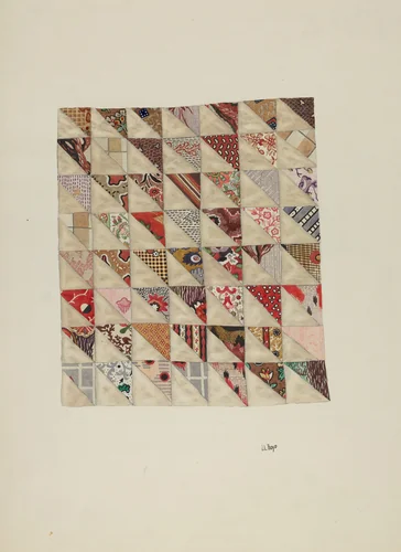 Piece of Calico Patchwork by Joseph L. Boyd, index of american design, 1935-1942