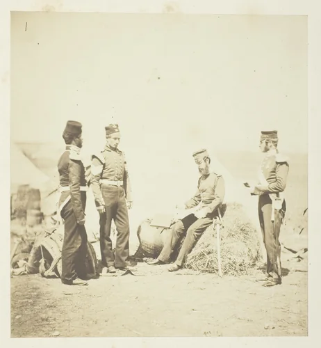 Captain Walker, 30th Regiment, reading General Orders by Roger Fenton, photograph, 1855