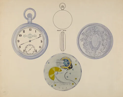 Watch, Dial and Frame by Harry Aberdeen, index of american design, 1936