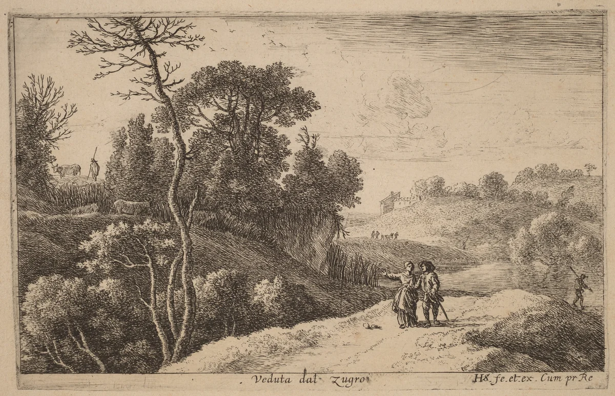First View of Zugro by Herman van Swanevelt, print, 1600-1655
