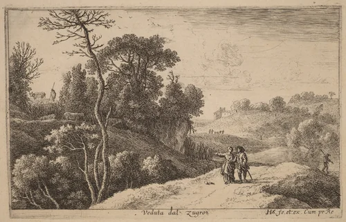 First View of Zugro by Herman van Swanevelt, print, 1600-1655