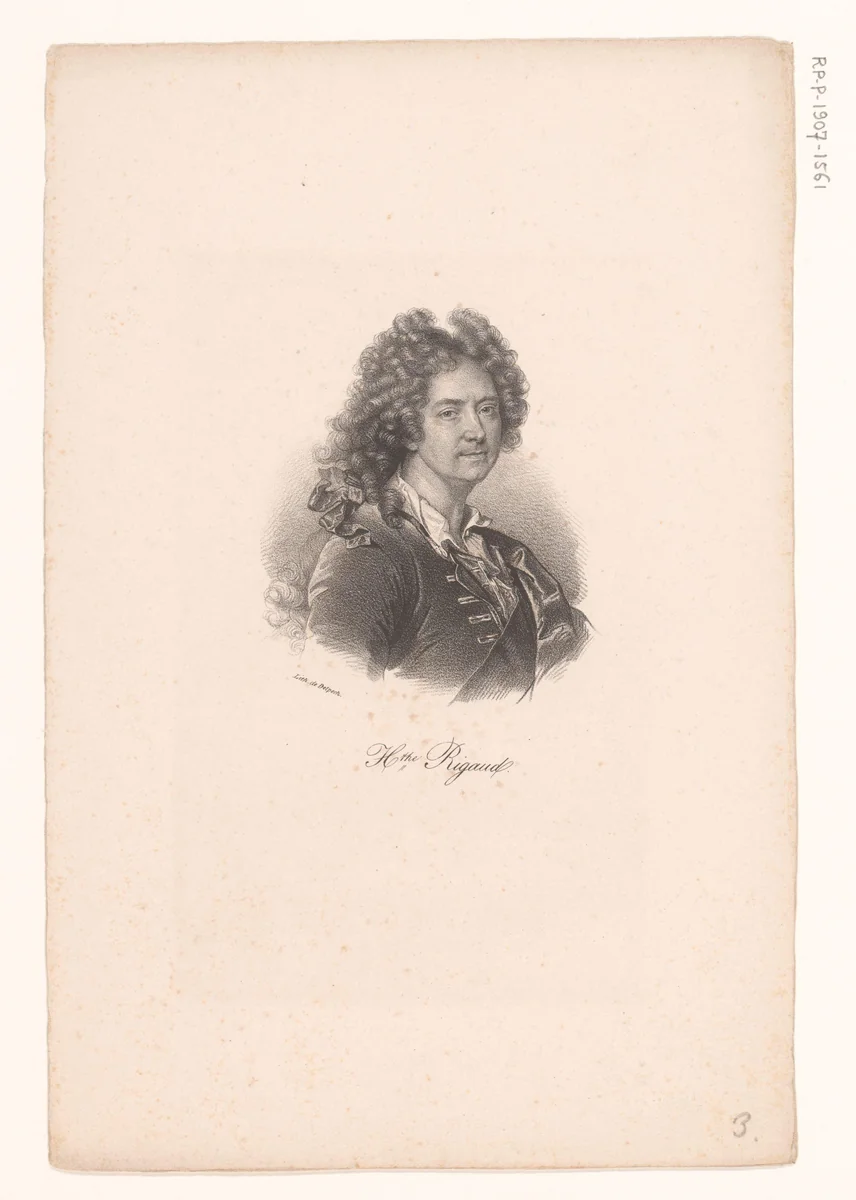 Portret van Hyacinthe Rigaud by anonymous, print, 1818-1842