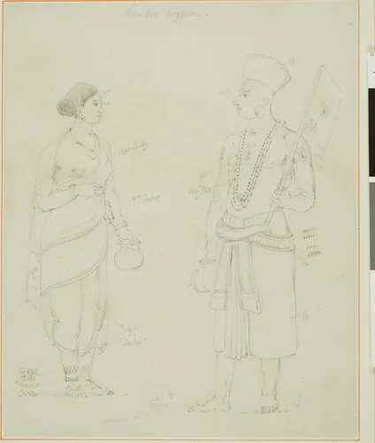 Gintoo Beggars by Thomas Daniell, drawing, 1769-1840