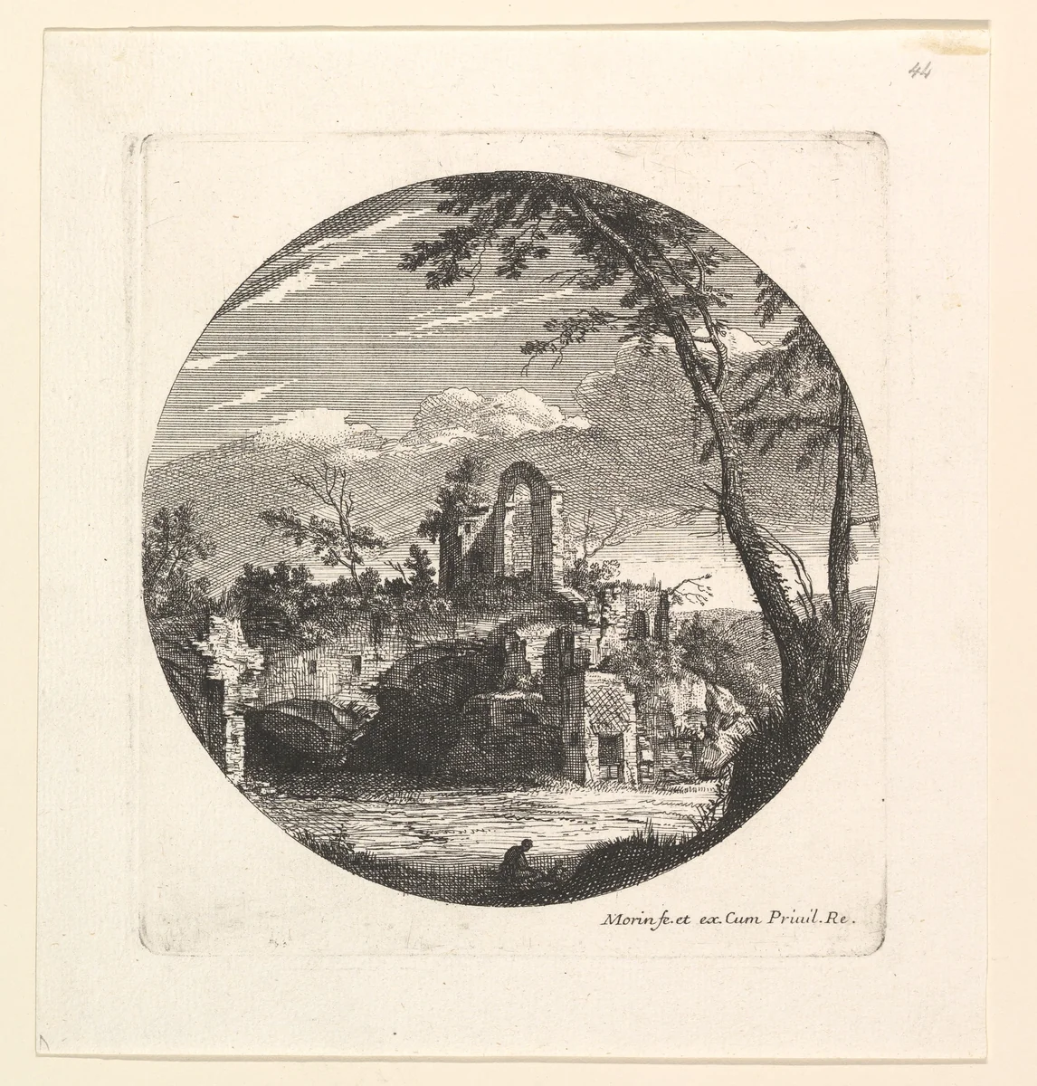Les Ruines au Fond by Jean Morin, print, 1605-1650