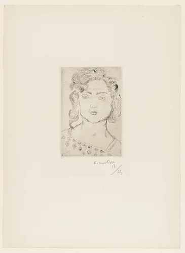 Young Girl, Flowered Blouse (Fillette, blouse fleurie) by Henri Matisse, print, 1920