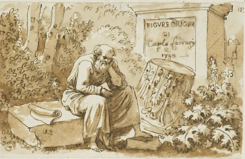 Sketch for Frontispiece to Figure Originali by Carlo Labruzzi, drawing, 1785-1795