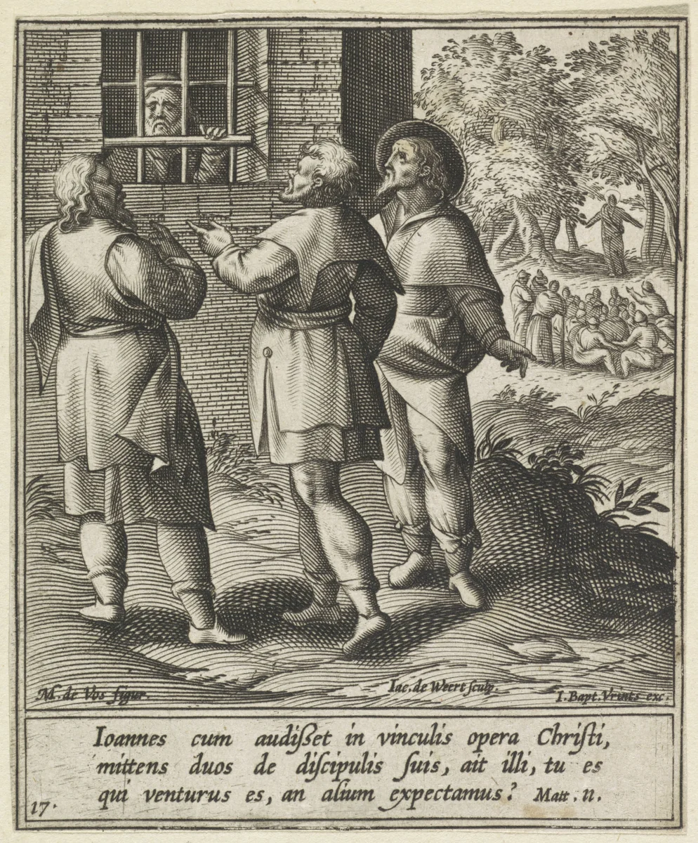 Johannes de Doper in de gevangenis by Unknown, print, 1580-1600
