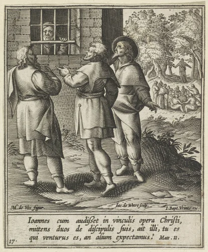 Johannes de Doper in de gevangenis by Unknown, print, 1580-1600