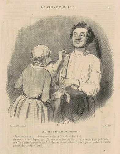 Un jour de fête et de bretelles by Honoré Daumier, print, 1844