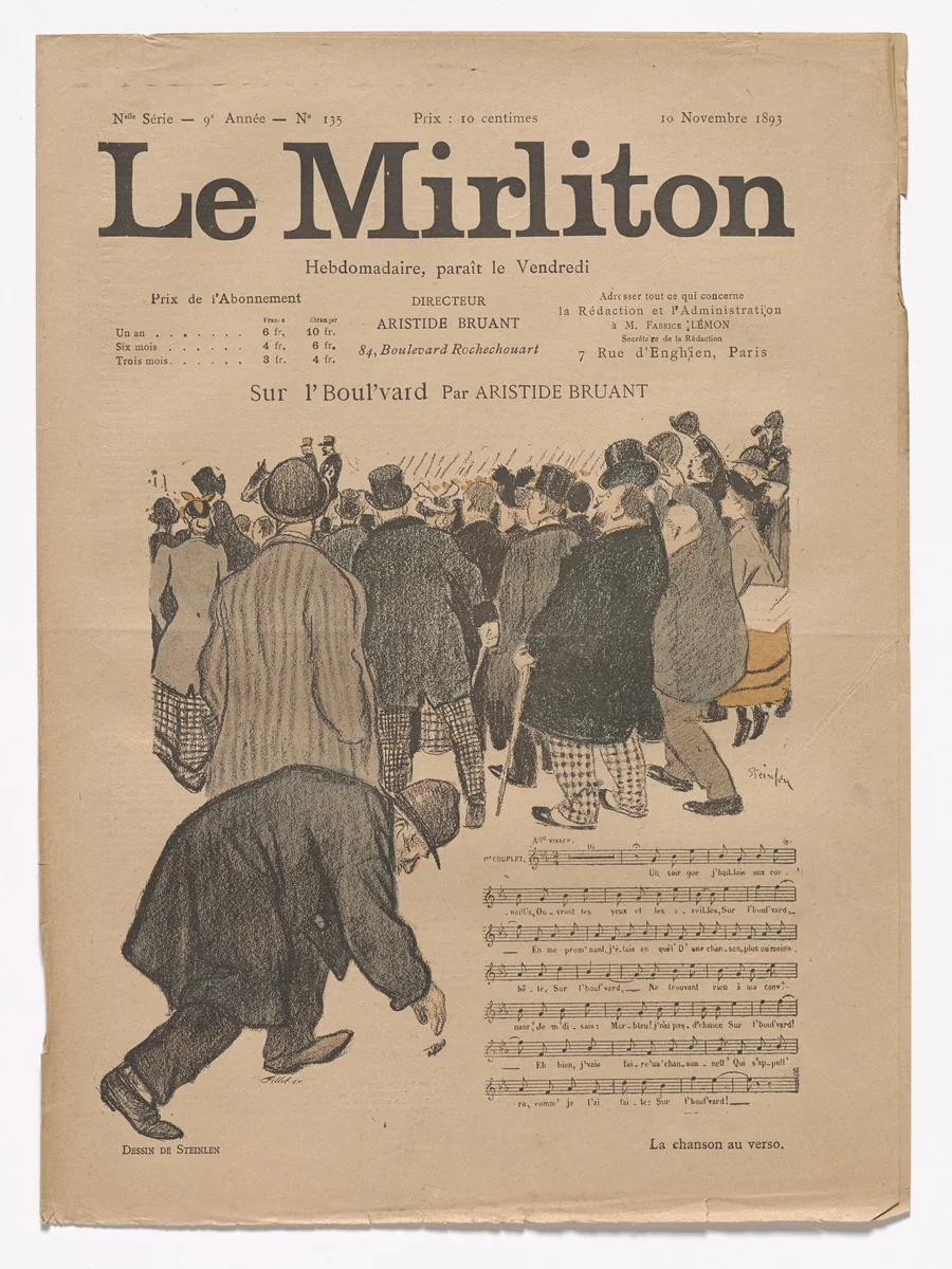 Le Mirliton, no. 135 by Théophile-Alexandre Steinlen, periodical, 1893