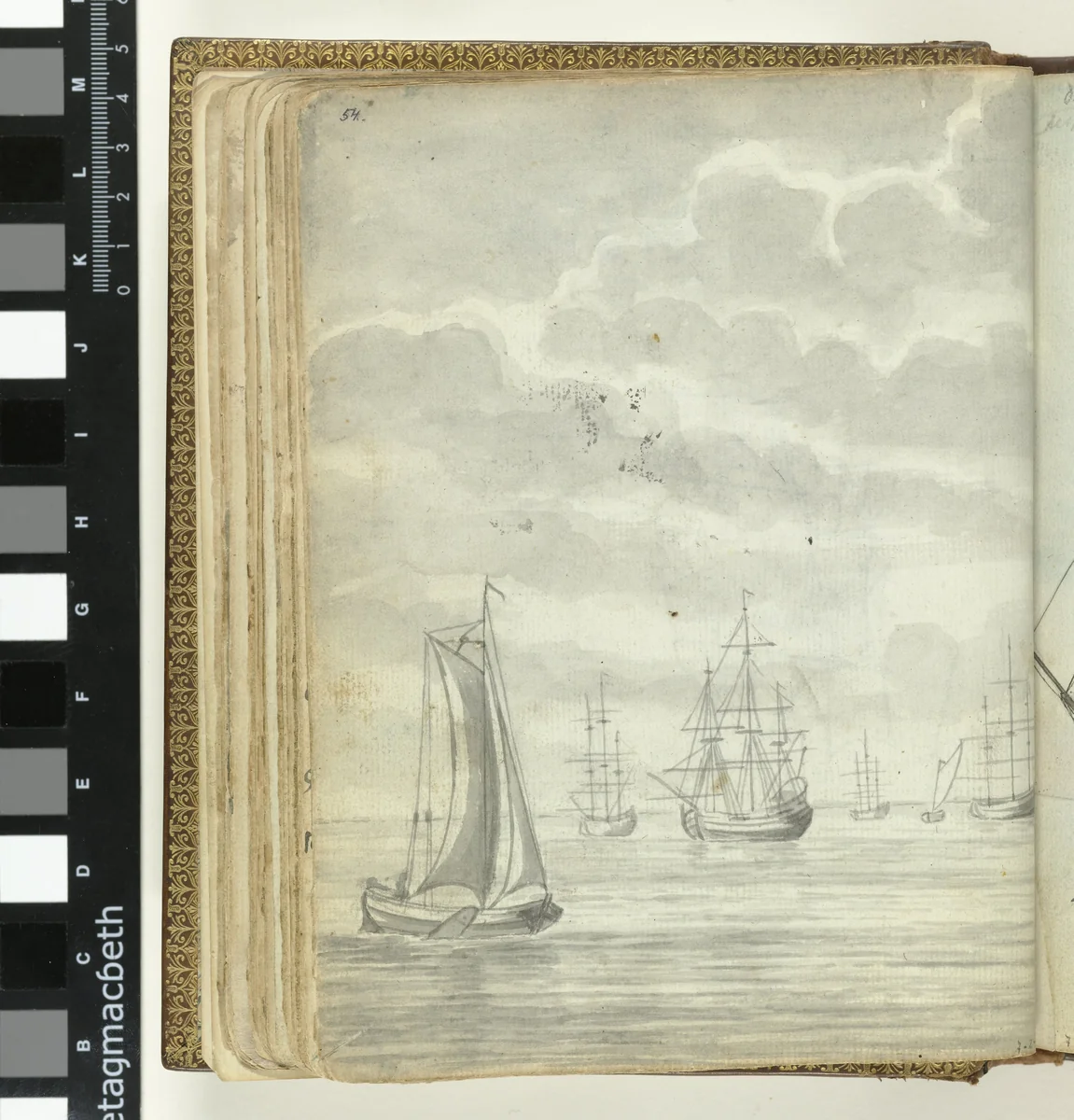 Schepen voor anker by Jan Brandes, drawing, 1779-1787