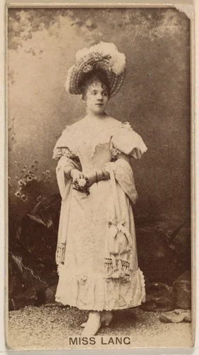 Miss Lang, from the Actresses series (N245) issued by Kinney Brothers to promote Sweet Caporal Cigarettes by Kinney Brothers Tobacco Company, photograph, 1890