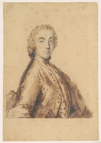 Half-Length Study for a Portrait of a Young Man by Pietro Antonio Novelli, drawing, 1736-1835