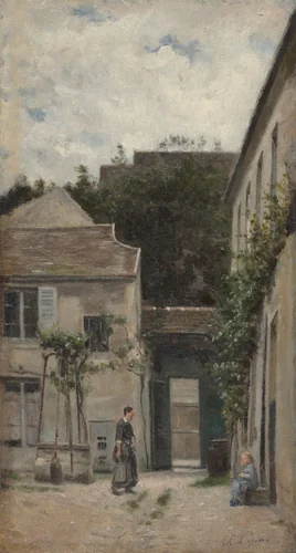 The Courtyard by Stanislas Lépine, painting, 1875-1885